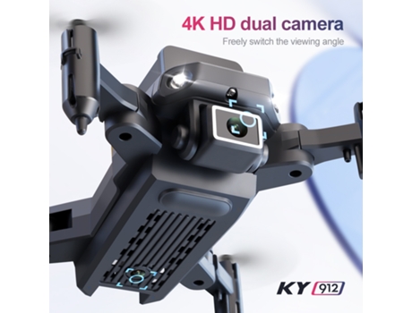 KY912 Mini Dron para evitar obstáculos (4K - Duración de la batería: 12 min - Negro)