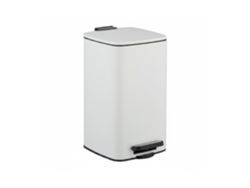 Relaxdays Caixote De Lixo Para Cosméticos, 8 L, Fechamento Suave, Recipiente Amovível, Metal, Caixote De Banho, Branco