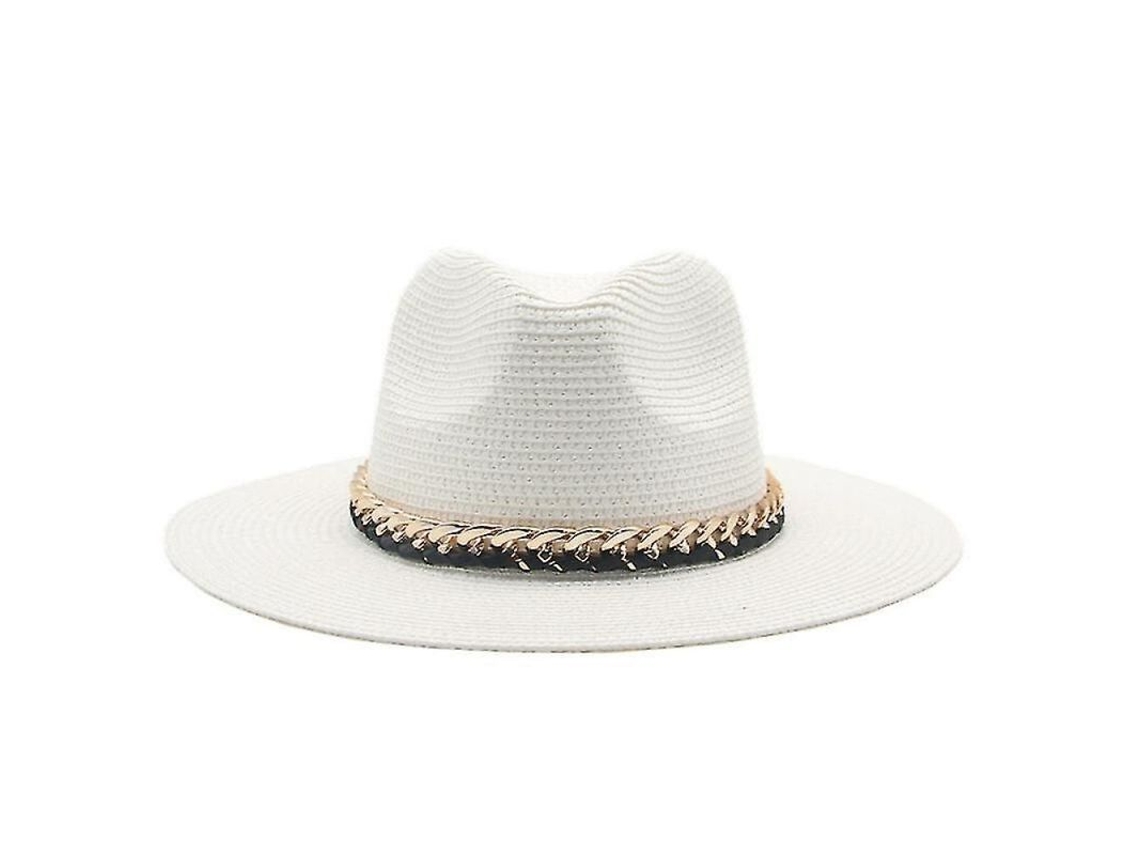 2026-sombrero Fedora De Paja Para Hombre Con Protección Uv Ligero Y Transpirable Diy 3 Estilos Blanco