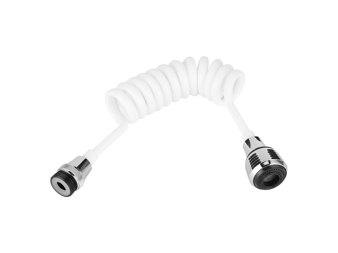 Extensión Para Grifo De Cocina De Alta Resistencia Con Manguera Retráctil, 140 Cm, Color Blanco, Abs.
