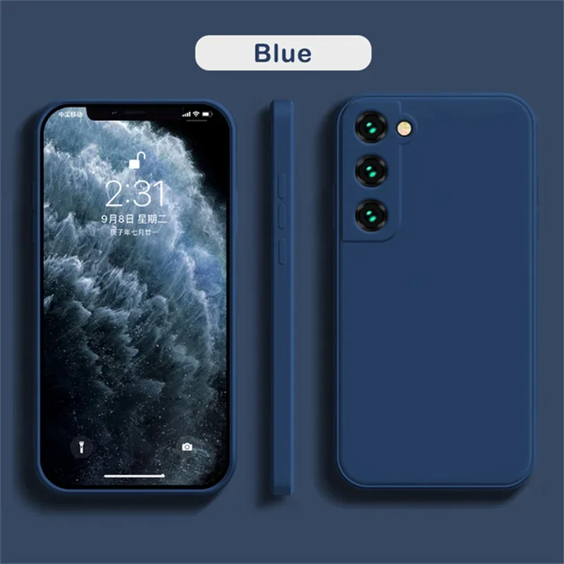 (azul, Galaxy S23 Ultra) Funda De Silicona Para Teléfono Samsung, Cubierta Trasera A Prueba De Golpes