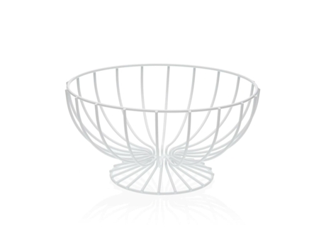 Frutero VERSA Blanco Metal Cerámica Acero 26,5x13,5x26,5 cm