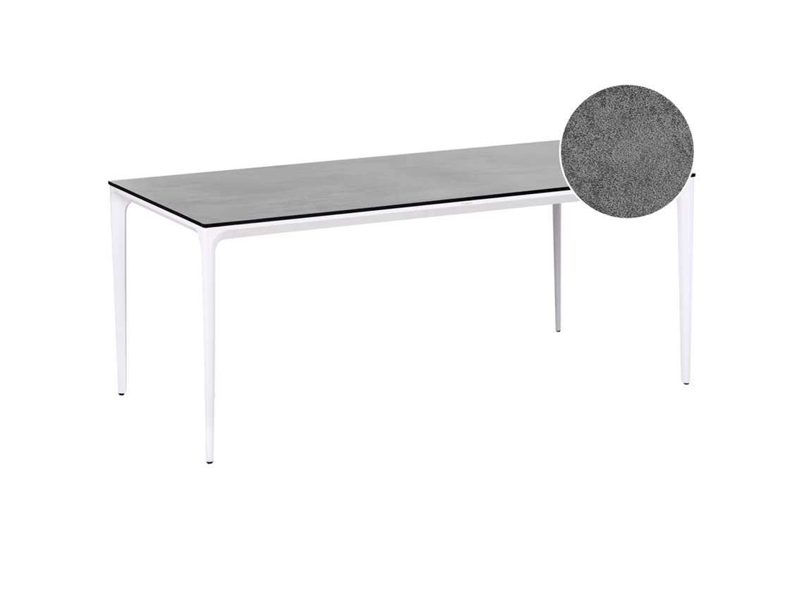 Mesa de comedor de jardín Beliani Sovareto en laminado de alta presión gris 90x180x75 (hpl)