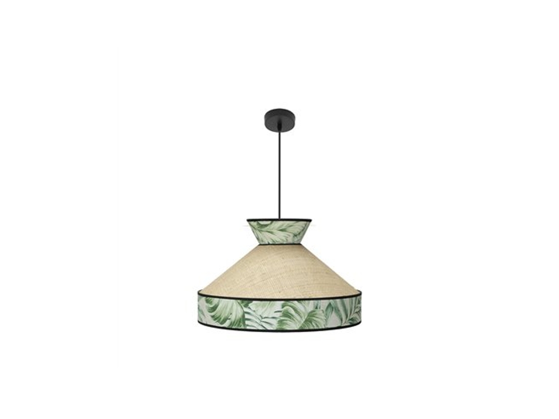 Lámpara colgante Constantinopla, Ø50cm, altura regulable, 1xe27, beige y verde Fabrilamp (bombilla no incluida)
