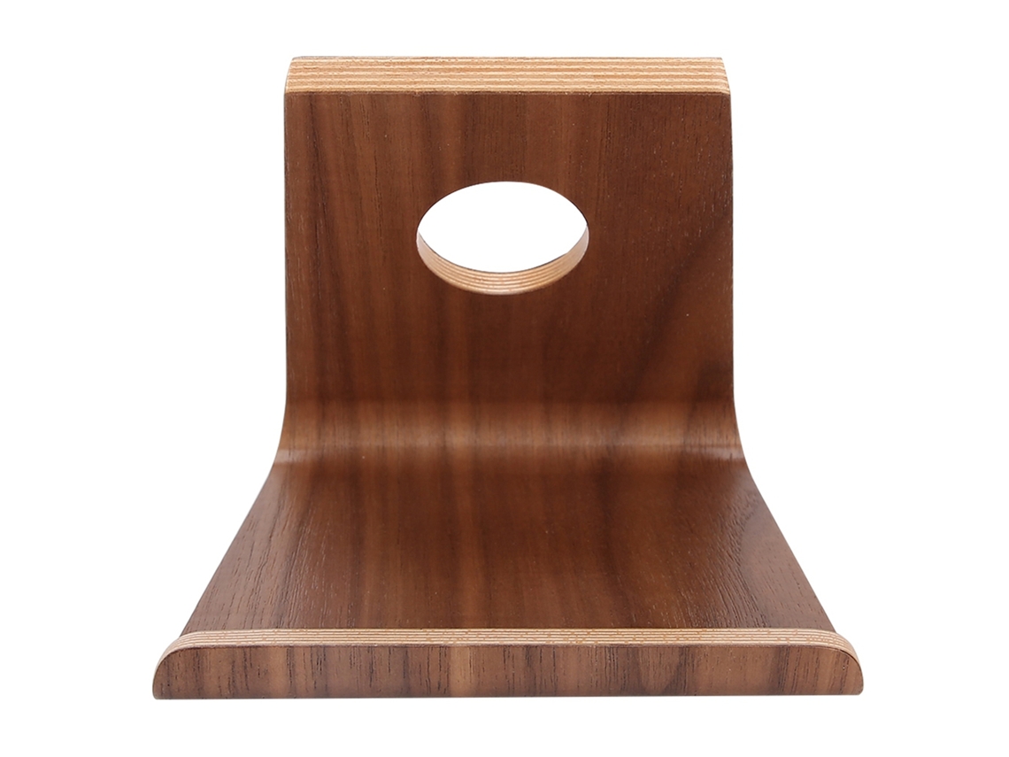Soporte De Mesa Doble Para Tableta Y Teléfono Móvil De Madera Color Marrón Nuez