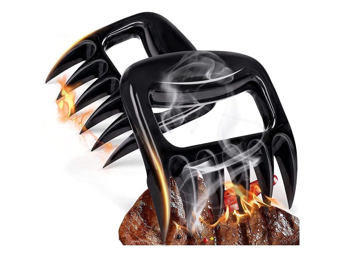 Desmenuzadora de carne, desmenuzadora de cerdo con forma de garra de oso, utensilio para barbacoa (negro)