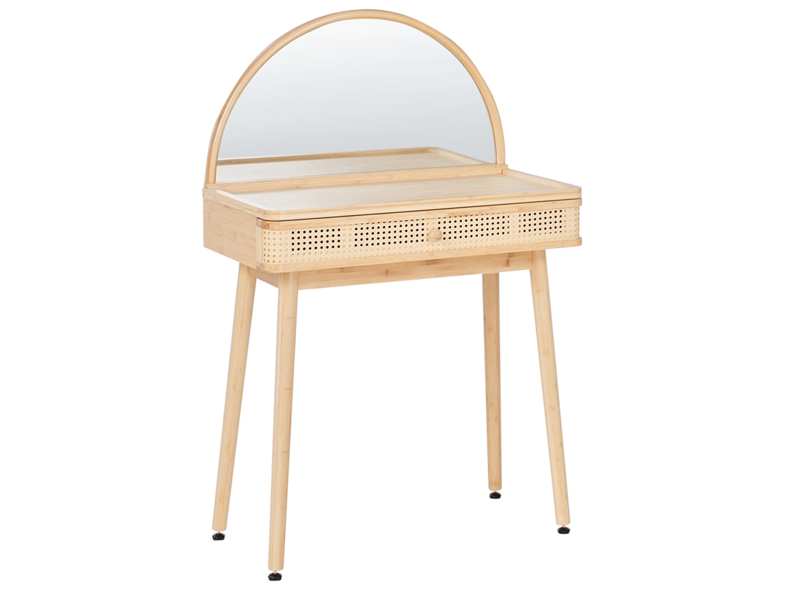 Toucador Com Espelho Beliani Rancheria De Bambu Castanho 81x41x124