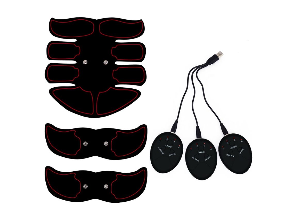 Dispositivo de estimulación muscular abdominal SPQMENT (recargable, rojo)