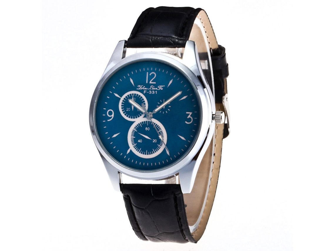 Reloj De Pulsera De Cuero Unisex Para Hombre Mujer Estudiante Pareja Zhoulianfa Negro