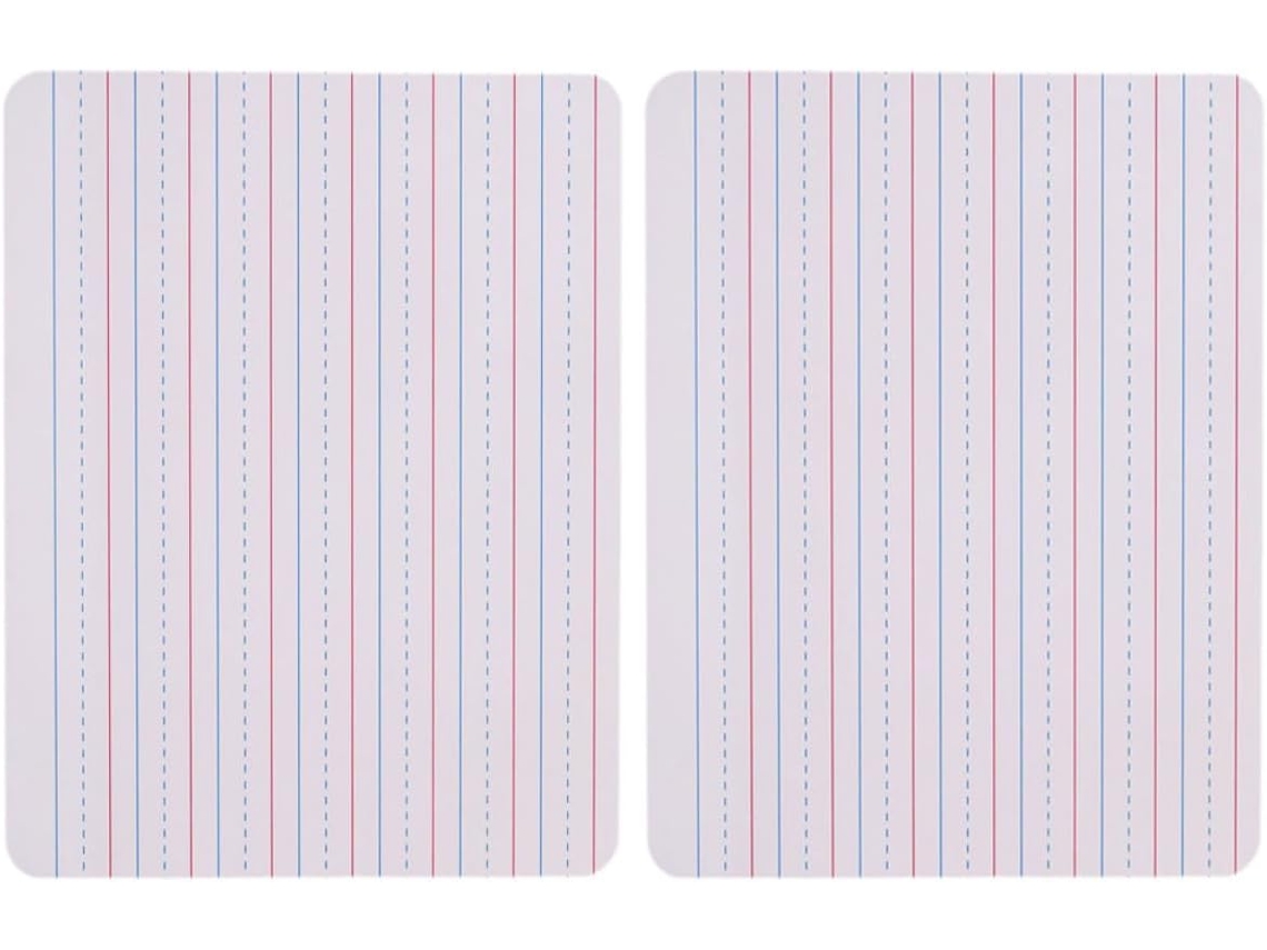 Juego De 2 Pizarras Blancas De Madera Con Líneas Para Escribir, Ligeras Y Prácticas.