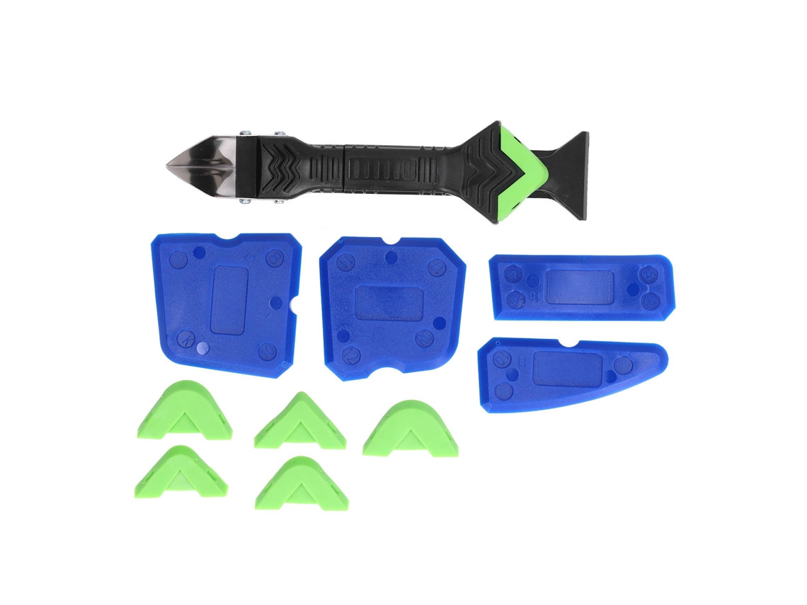 Juego de herramientas de silicona 5 en 1 con raspadores angulares y hoja lisa para eliminar pegamento en casa.