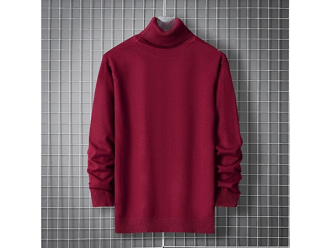Fasst-jersey Cuello Alto Para Hombre Otoño Invierno Casual Tejido Slim Fit Monocromo Moda Harajuku