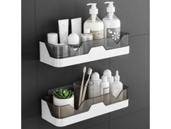 Soporte para cabezal de ducha sin taladro con ventosa, cesta de almacenamiento para montaje en pared, compatible con baño y cocina Jortmrd