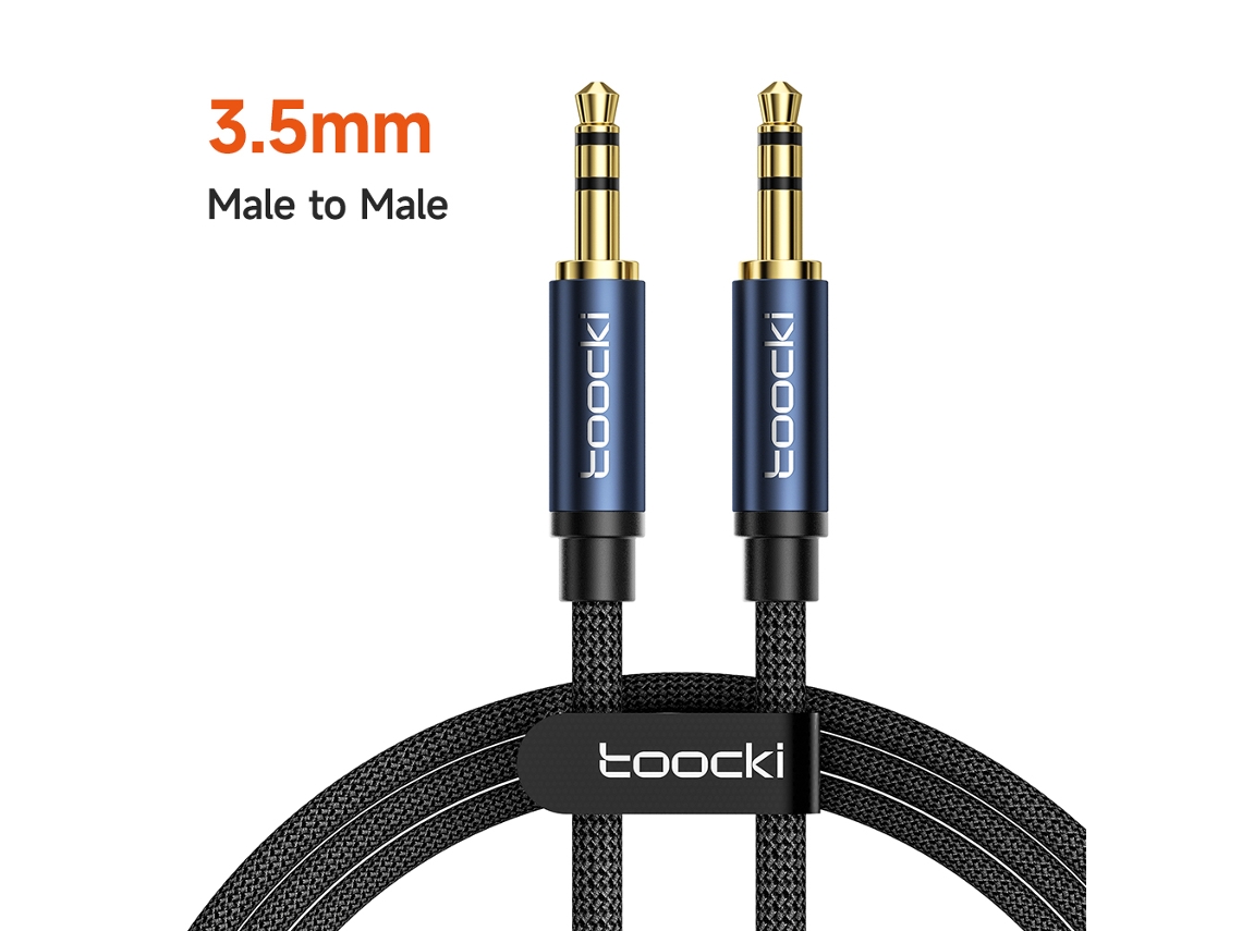 Cable auxiliar de altavoz de 3,5 mm, audio para ordenador/adaptador de auriculares/portátil Xiaomi, calidad HiFi, color azul