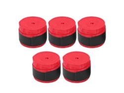 5 Unidades De Cinta Antideslizante Overgrip Transpirable Mate Para Raquetas De Bádminton Y Tenis De Mesa - Rojo