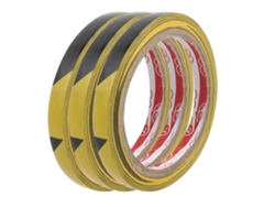 Cinta De Advertencia De Barrera De Suelo A Rayas De Pvc De 10 Mm X 17 M, Color Negro Y Amarillo, 3