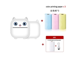 Impresora Térmica Inalámbrica Bluetooth Impresión De Etiquetas Sin Tinta Con 3 Rollos De Papel De Impresión A Color (Blanco) GERTIZ