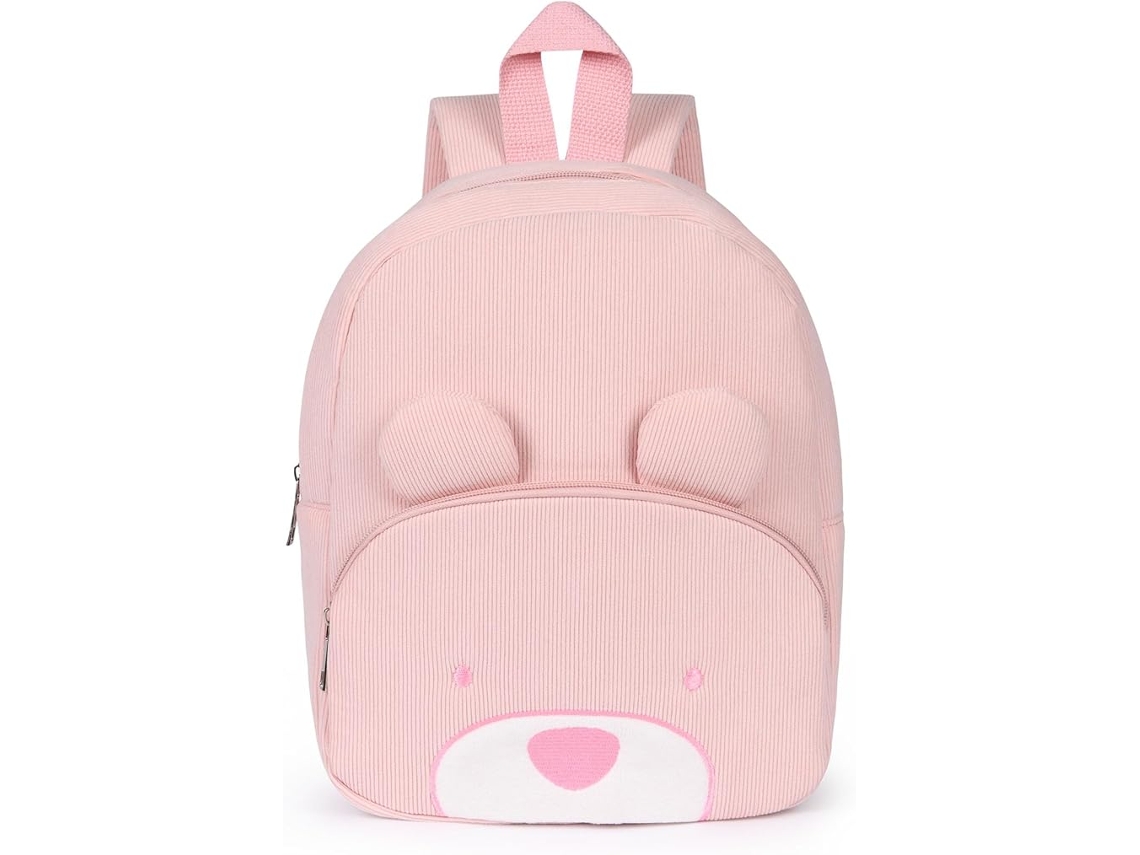 Mini Mochila Peluda Para Niños, Oso Rosa