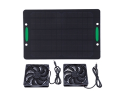 Ventilador Extractor Solar Doble De 10 W Para Ventilación Y Disipación De Calor En Invernaderos Y Gallineros.
