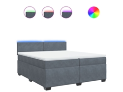 Maison Exclusive - Cama Box Spring Con Colchón Terciopelo Gris Oscuro 200x200 Cm