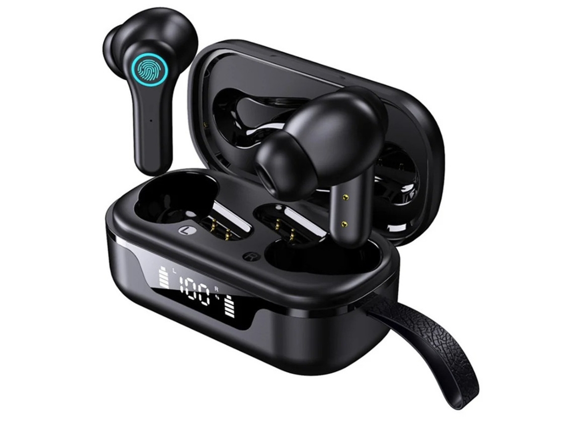 Auriculares Intra Sem Fio Mics Hd Horas Reprodução Controle Yizhood Bluetooth Negro