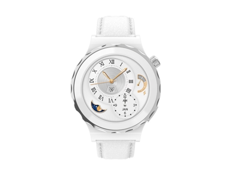 Smartwatch CHRONUS Hw3 Pantalla de 1,32 '' NFC Llamadas Bluetooth Reproducción de Música Monitor de Frecuencia Cardiaca Plata