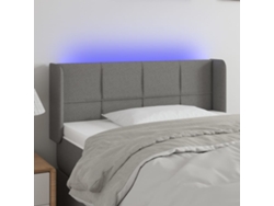 Cabecero Con Led De Tela Gris Oscuro 83x16x78/88 Cm