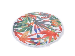 Toalla De Playa Redonda De Microfibra Con Diseño De Elefante Y Flecos, Ideal Para La Playa, Yoga O Picnics.