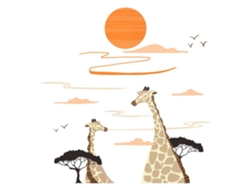 Pegatina de pared infantil - Diseño decorativo de jirafa solar para niños