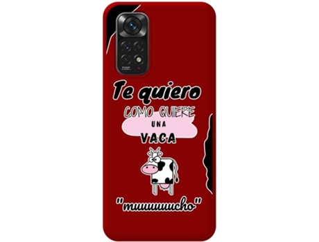 Carcasa Xiaomi Redmi Note 11 TUMUNDOSMARTPHONE Silicona Líquida Dibujos Vaca Rojo