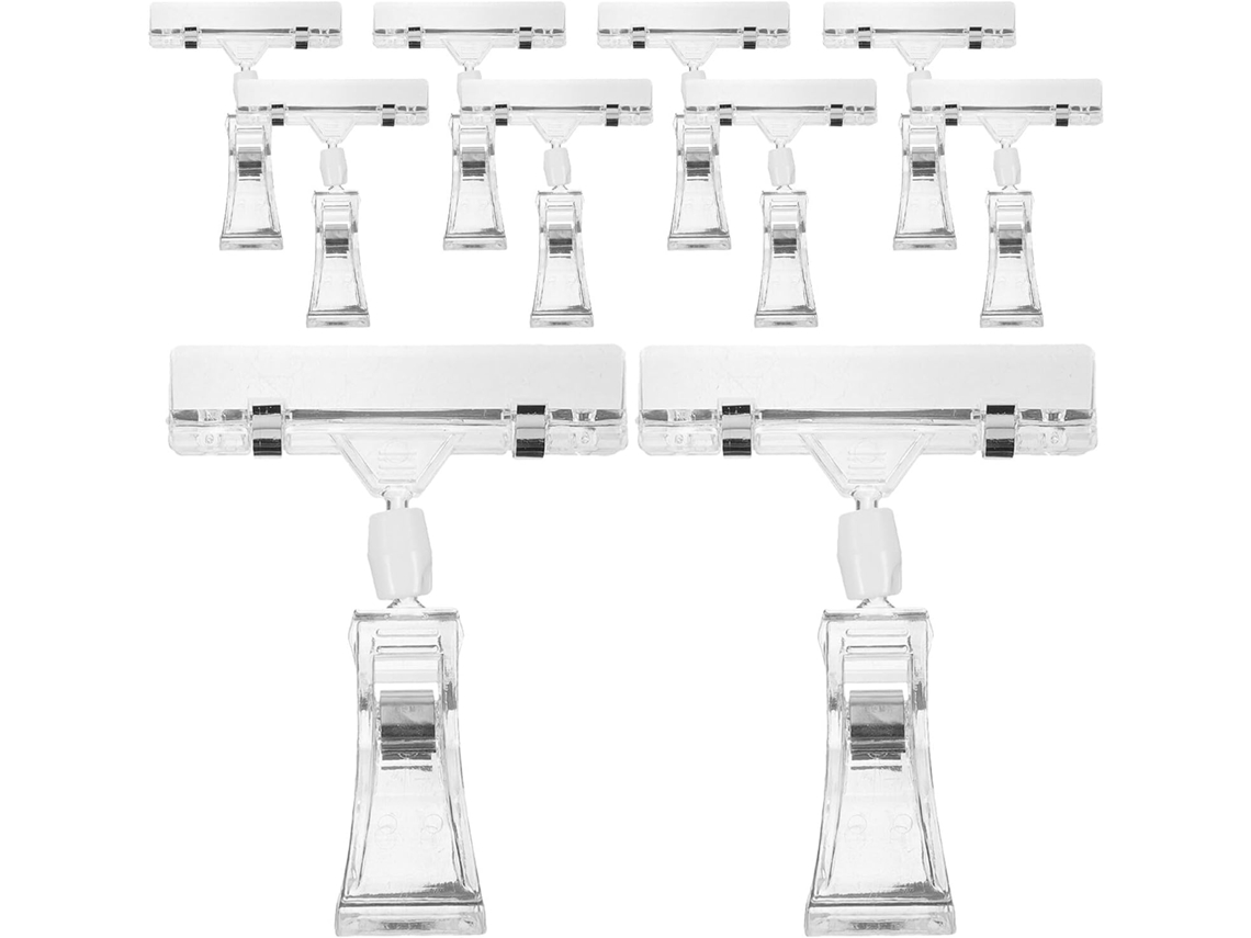 Juego de 24 clips transparentes Slowmoose para exhibir precios/letreros.