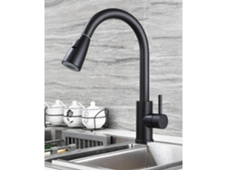 Grifo De Cocina De Acero Inoxidable 304 Negro Y Plateado De 2 Funciones Con Chorro