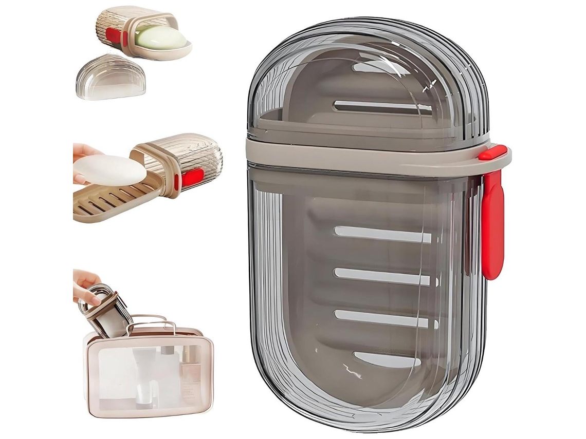 Jabonera de viaje portátil impermeable con tapa, ideal para acampar y el gimnasio.