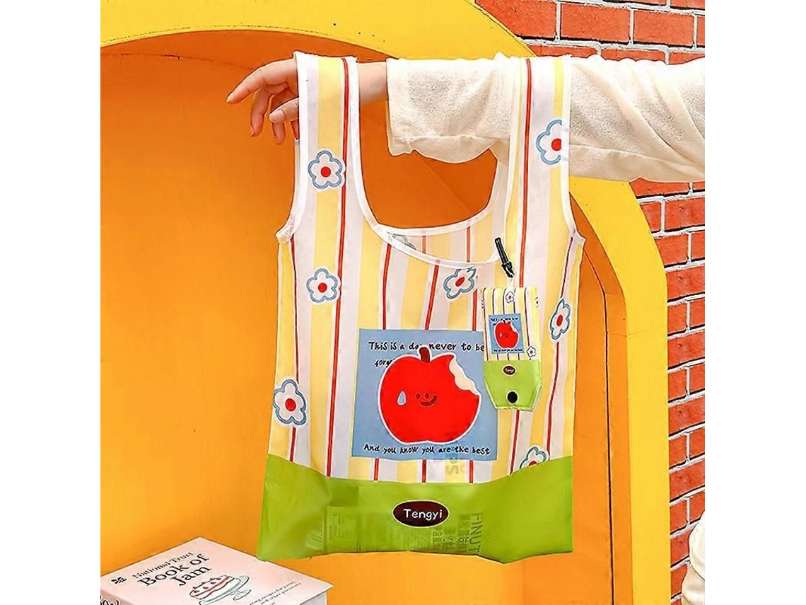 Bolso de mano con diseño de dibujos animados, portátil, reutilizable, plegable, de gran capacidad, ideal para ir de compras y como bolso de hombro. ¡Genial!