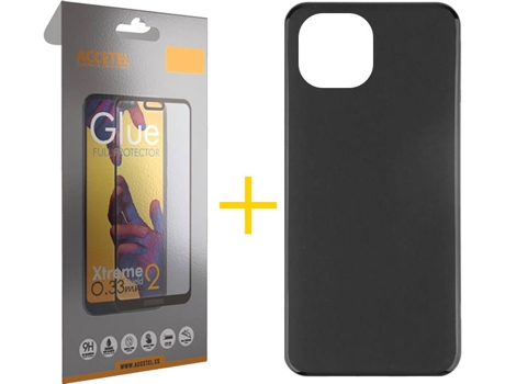 Kit Funda + Protector de Pantalla Apple iPhone 13 ACCETEL Liso Negro