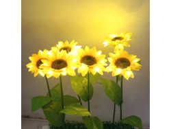 2026-2 Paquetes Luces Girasoles Solares Control Inteligente Exterior Impermeable Jardín Paisaje Poste (3 Girasoles)