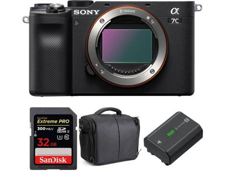 Kit Cámara SONY Alpha a7C + SanDisk 32 GB + Batería + Bolsa (Full-Frame)