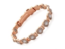 Pulseira De Cobre, Bracelete De Terapia Magnética Cravejada De Diamantes, Pulseira Para Casal (ouro Rosa - Diamante Branco) Spqment