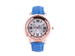 Reloj De Pulsera Unisex Zhoulianfa Con Esfera Redonda, Movimiento De Cuarzo Analógico Y Correa De Pu Azul Real.