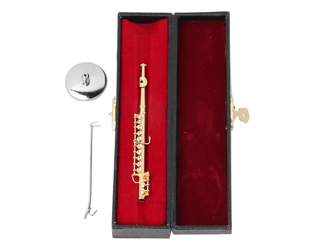 Flauta de Oro en Miniatura de 11 cm Modelo Musical para Regalos y Decoración
