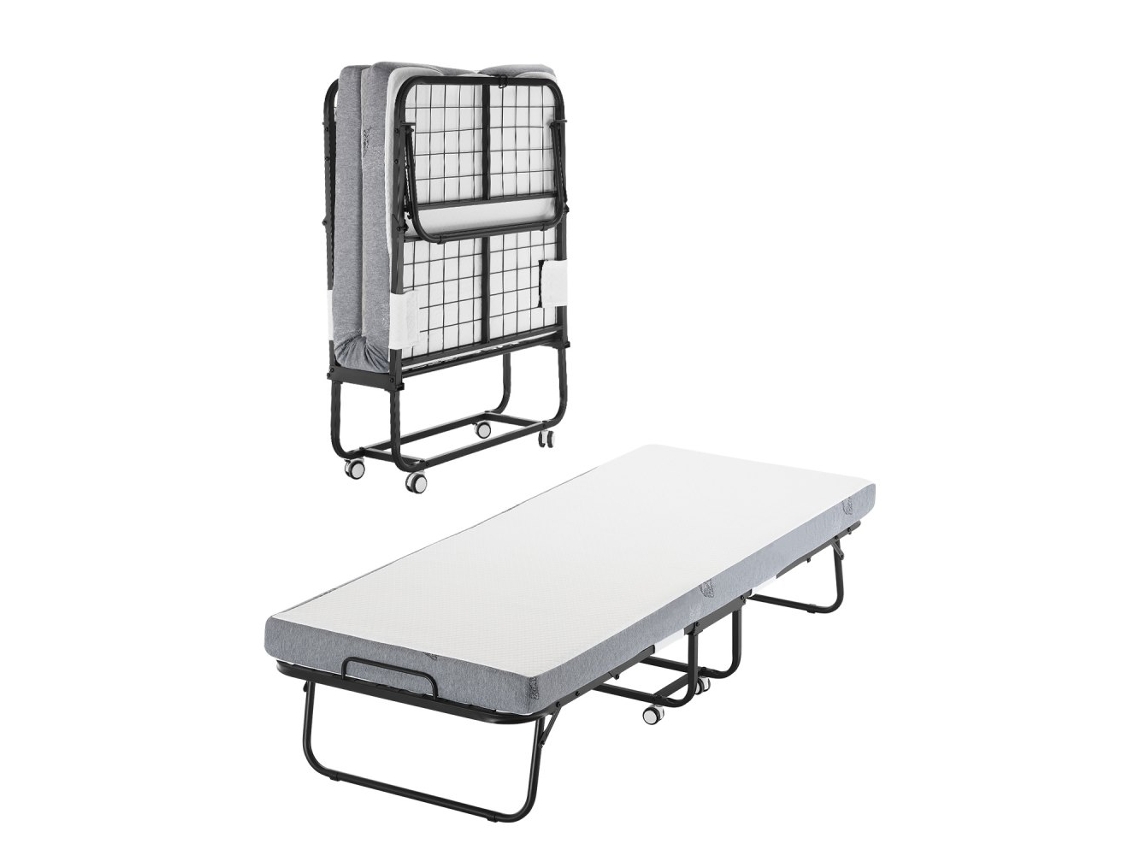 Cama plegable con colchón de espuma de 10 cm y estructura metálica Tekmaquinas