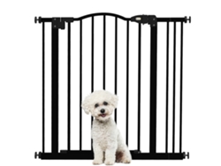 Barrera Para Perros De 74-87 Cm Con 1 Extensión, Color Negro.