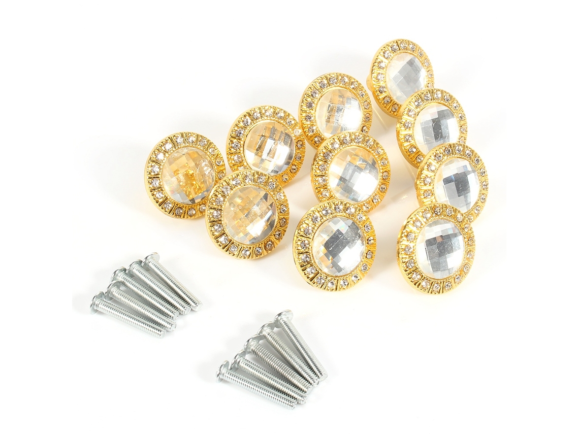 Mango de cristal con forma de diamante LAXISCREED, 10 unidades