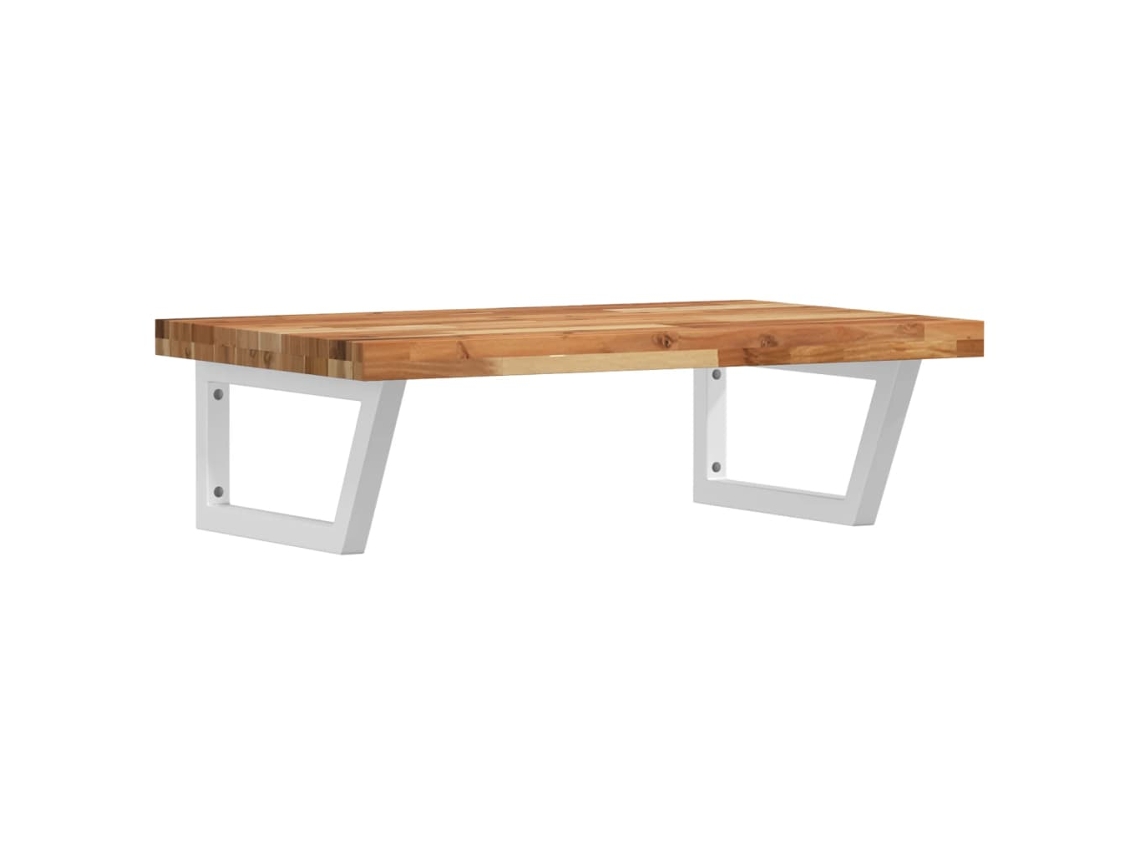 Estante de lavabo de pared acero y VIDAXL madera maciza de acacia