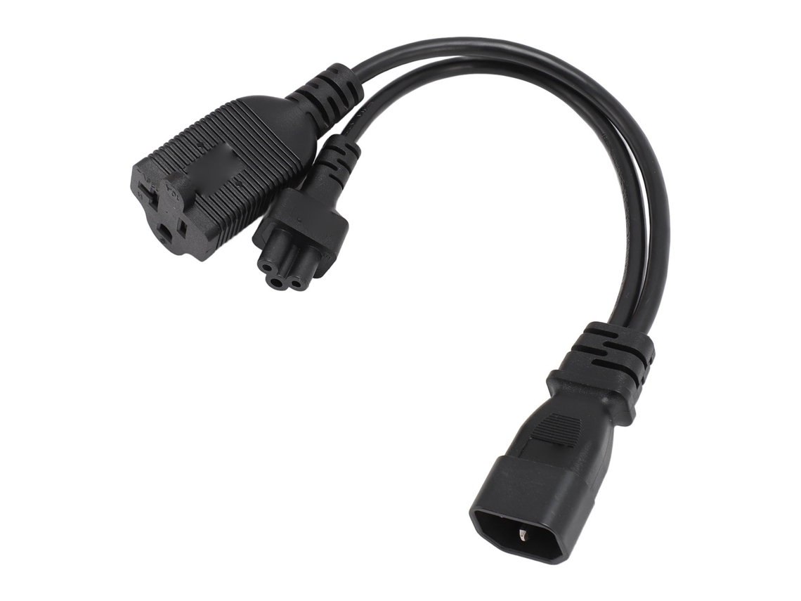 Cable De Alimentación Con Divisor En Y Iec320 C14 A C5 Y Nema 5-20r, 32 Cm