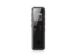 Grabadora de voz digital LCD recargable con reproductor MP3 y micrófono integrado, 8 GB, Yizhood (negra)