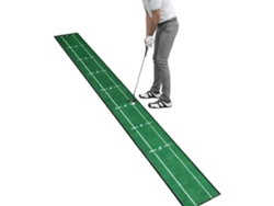 Tapete de práctica de putting, tapete verde de 2,8 x 0,3 m, material TPR, para uso en interiores y exteriores, juego corto, oficina, fiesta, patio