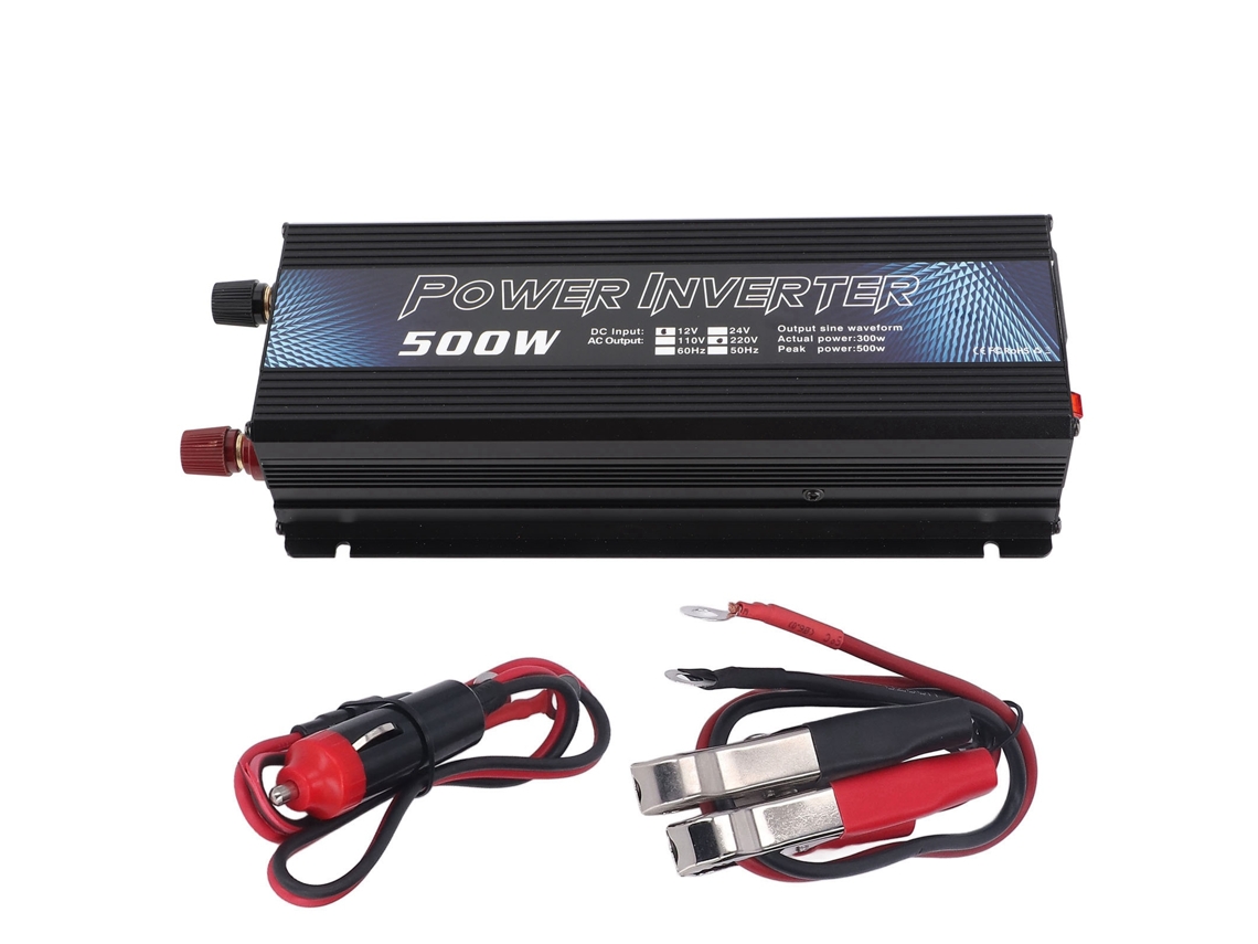Inversor De Corriente Para Coche De 500 W, 12 V Cc A Ca, Onda Sinusoidal, Con Puerto Usb Y Ventilador De Refrigeración.
