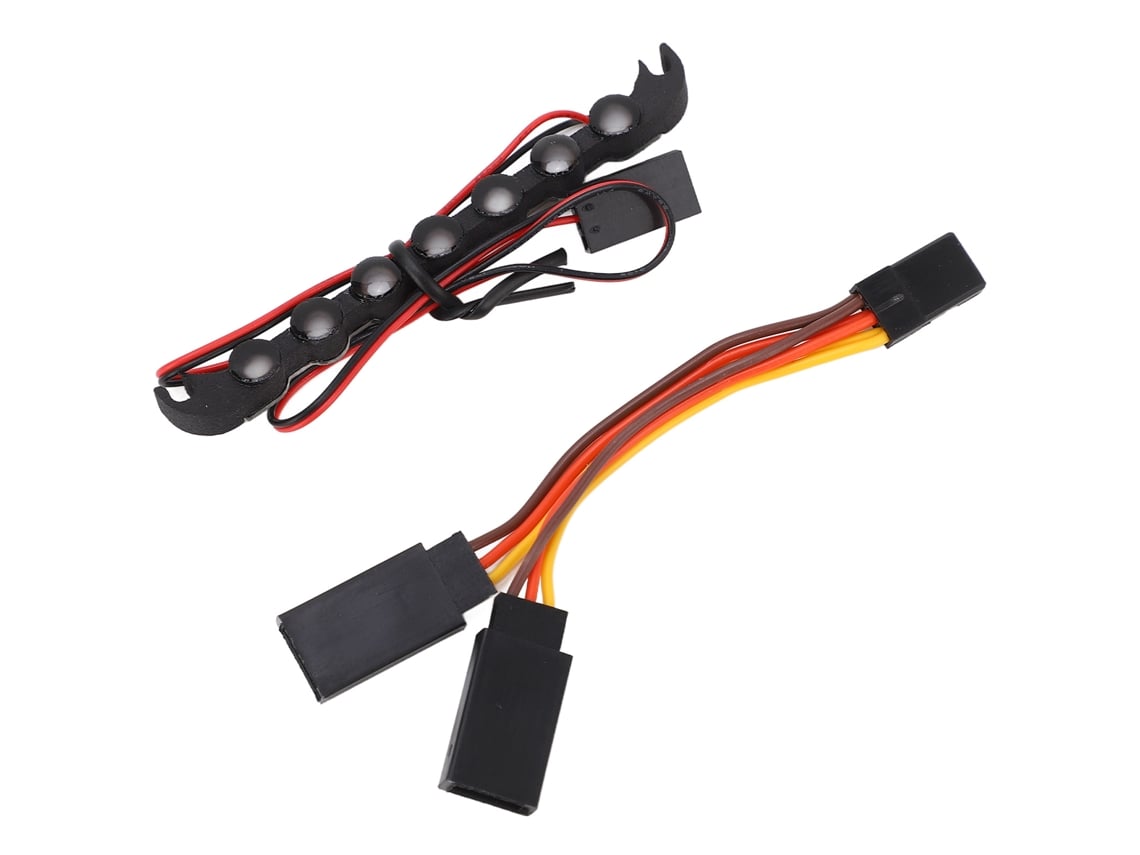 Barra de luz LED RC 7LED de 73 mm y 5-8 V para techo de coche, compatible con Traxxas escala 1/18, luz blanca.