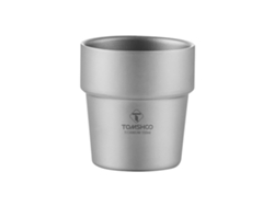 Taza De Camping De 150 Ml, Titanio Puro Al 99,6%, Ligera, De Dos Capas, Ideal Para Picnics Al Aire Libre, Café Y Vino.